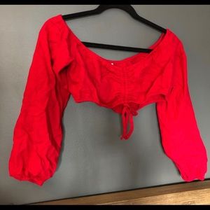 Red crop top